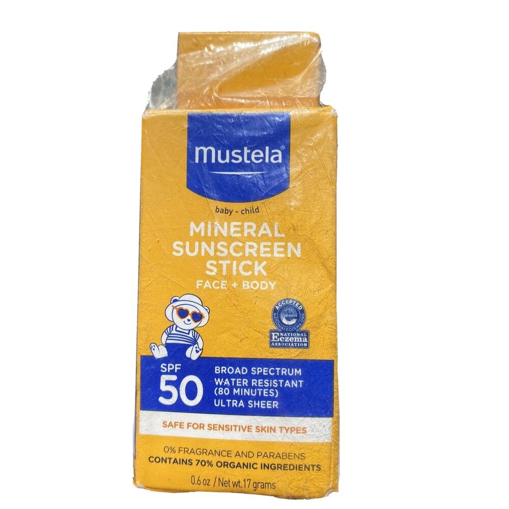 Mustela Baby- Child Mineral Sunscreen Stick SPF 50 Broad Spectrum 0.6 oz. NEW